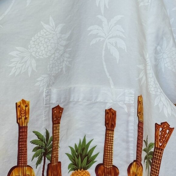 Royal Creations mens Hawaiian shirt SZ 3XL - guitars pineapples palm trees - Picture 3 of 7